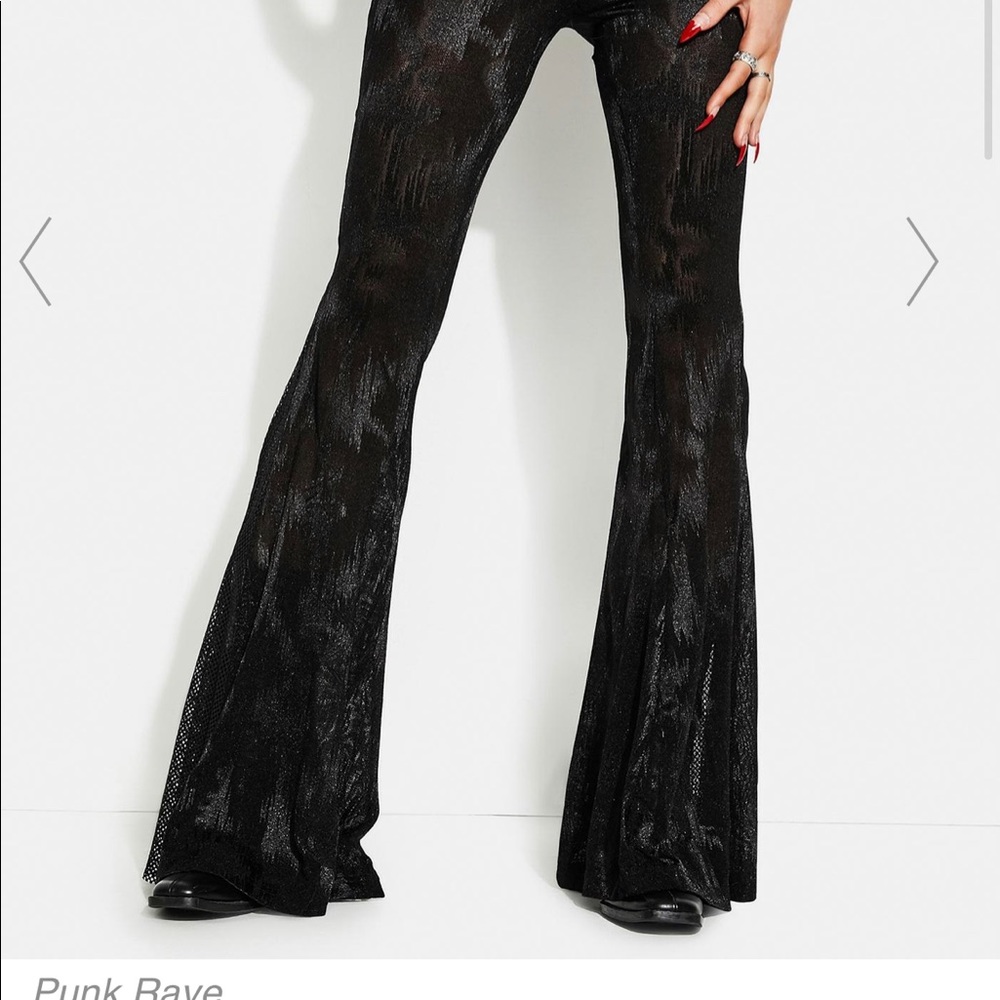NWT DOLLSKILL GOTH MESH SEE THROUGH FLARES